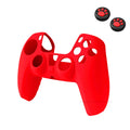 Capa protetora de silicone para Playstation 5 PS5 Controlador Antiderrapante Capa de borracha com 2 acessórios para o polegar Conjunto