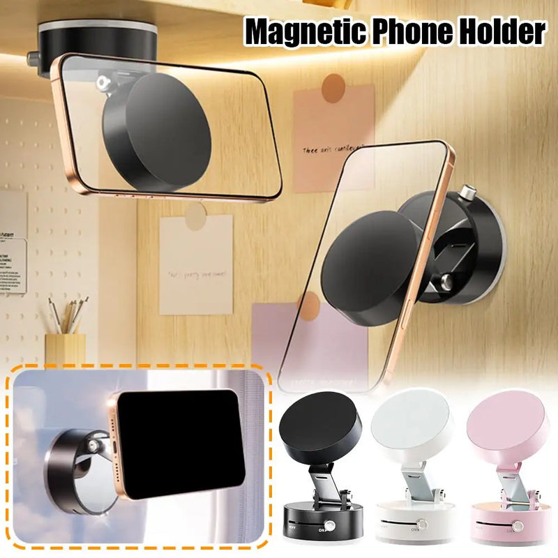 Vacuum Magnetic Suction Cup Folding Swivel Stand For Magsafe Electric Vacuum Swivel Stand Electric Phone Holder