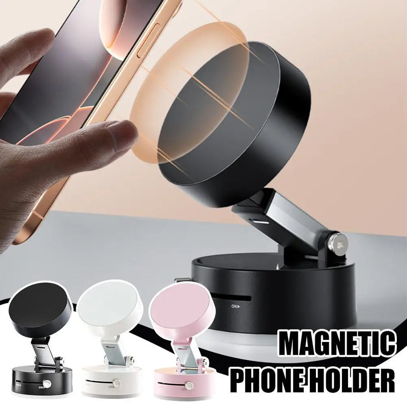 Vacuum Magnetic Suction Cup Folding Swivel Stand For Magsafe Electric Vacuum Swivel Stand Electric Phone Holder